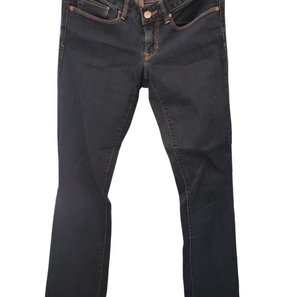 Gap 1969 Sexy Boot Cut Jeans Womens 26/2L Blue Stretch Tall/Long Dark Denim - Picture 3 of 4